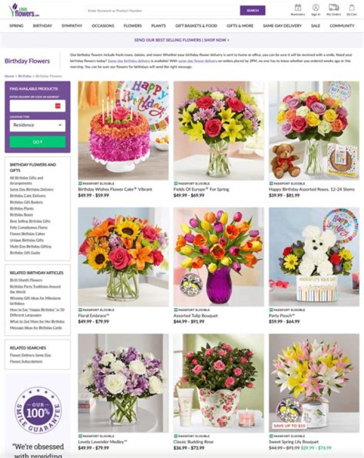 1800flowers delivery times