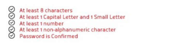 8 characters minimum