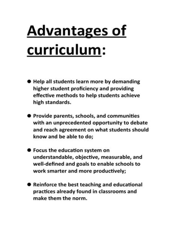 advantages of curriculum