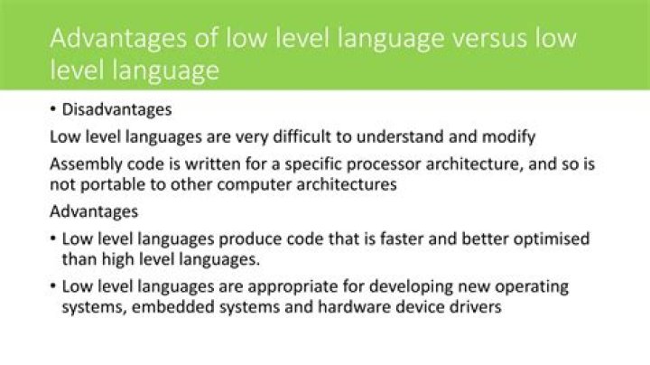 advantages of low level language