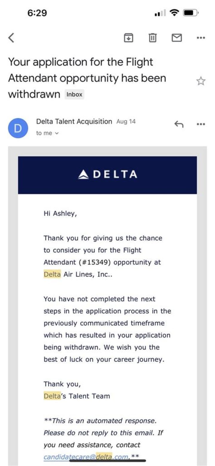 delta application under review
