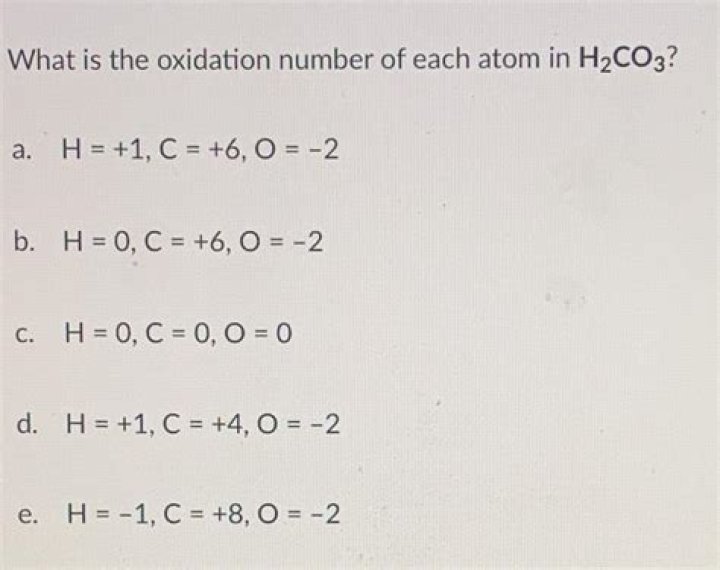 h2co oxidation number