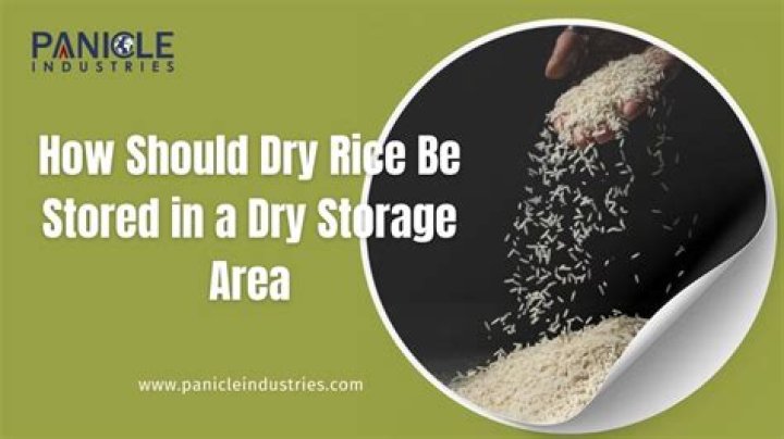 how should dry rice be stored in a dry storage area