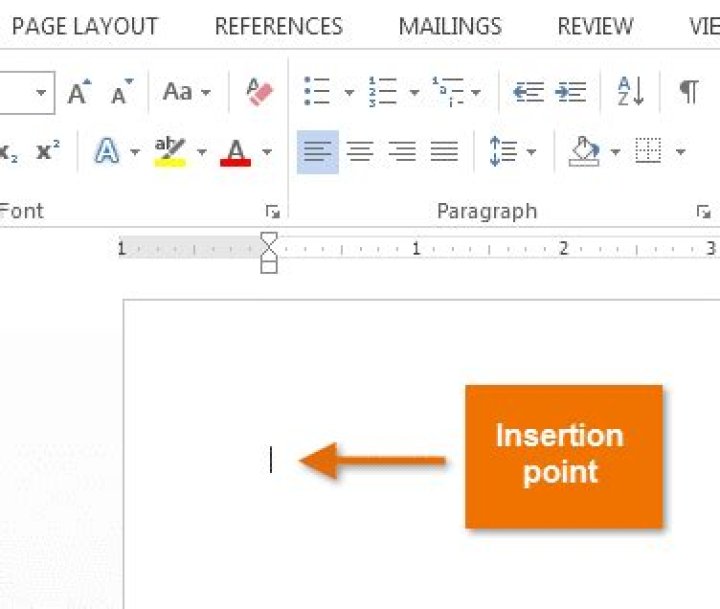insertion point in word