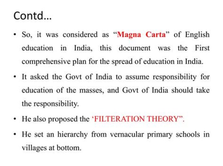 magna carta of english education in india