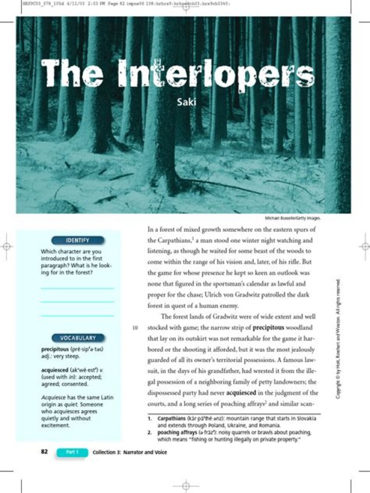 metaphor in the interlopers