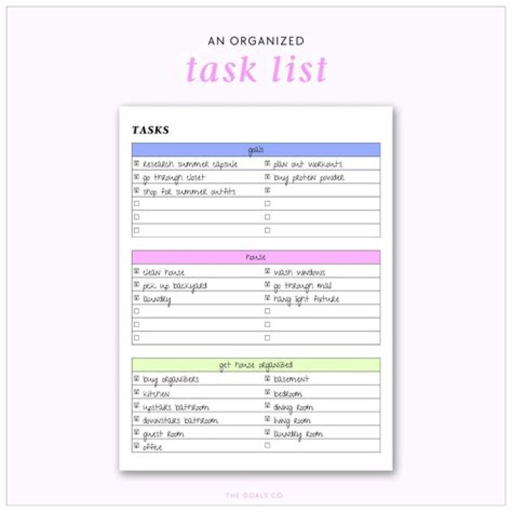 organized list