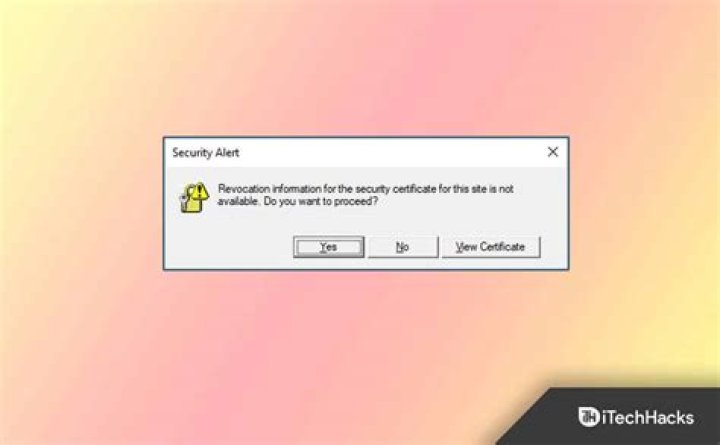 revocation information for the security certificate