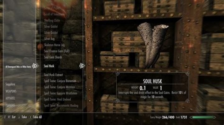 skyrim soul husk code