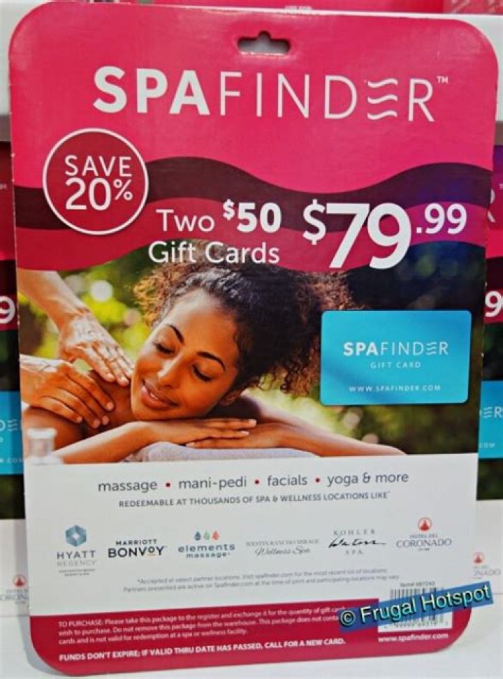 spafinder gift cards are redeemable