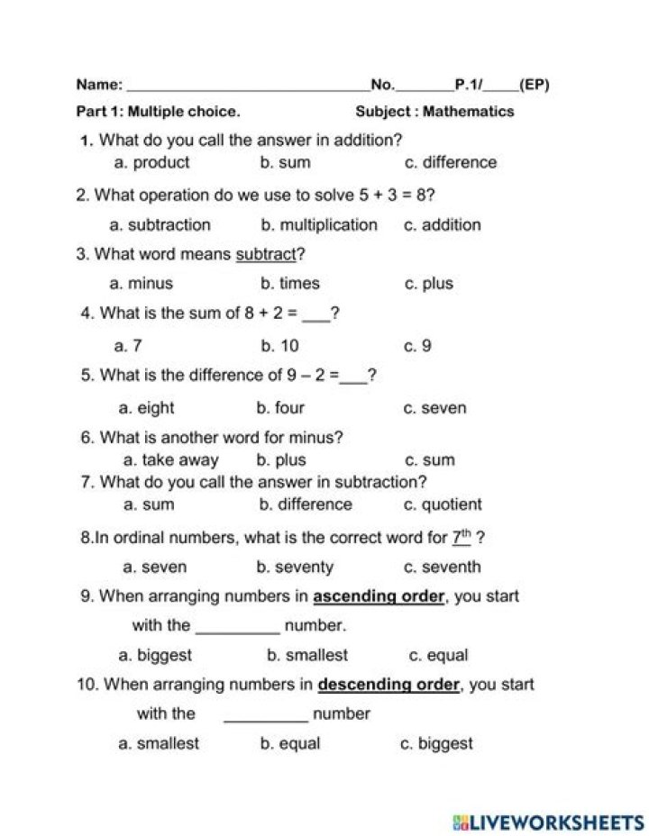 the answer of addition sum is called