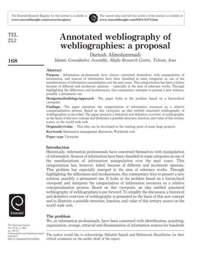 webliography examples
