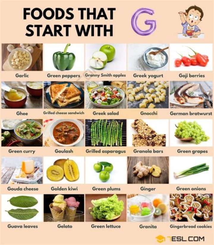 What is a food that starts with G?