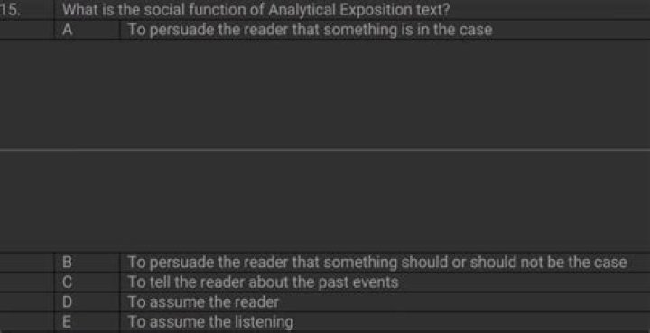 what is the social function of analytical exposition text