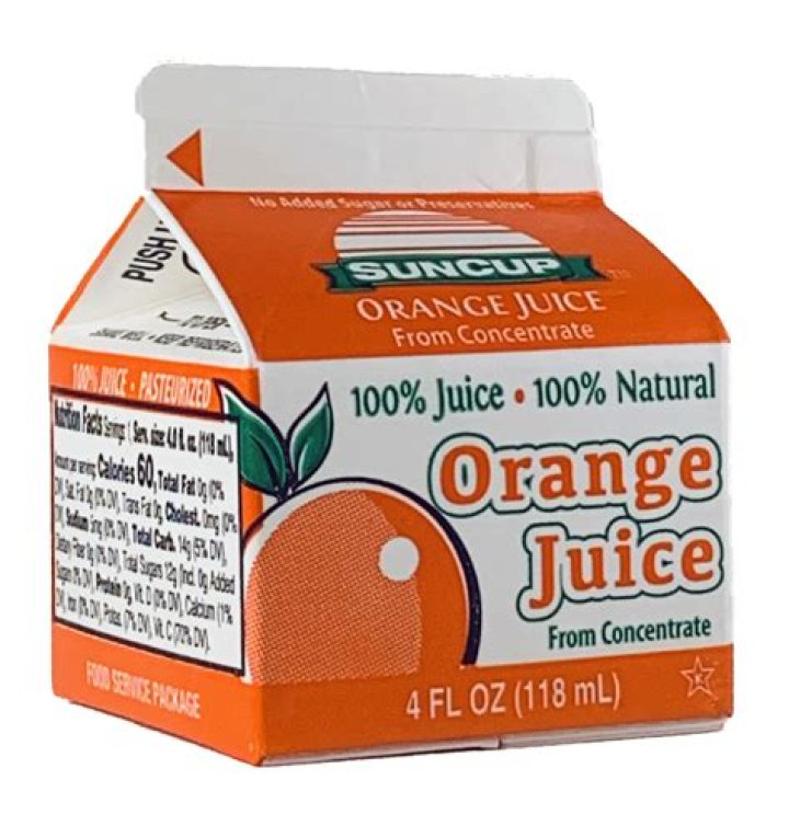 what is the volume of a carton of orange juice