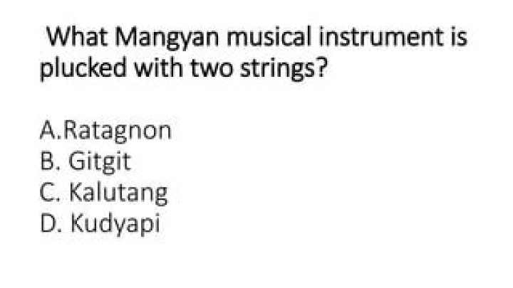 what mangyan musical instrument is plucked with two strings