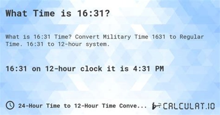 What time is 1631 in military?