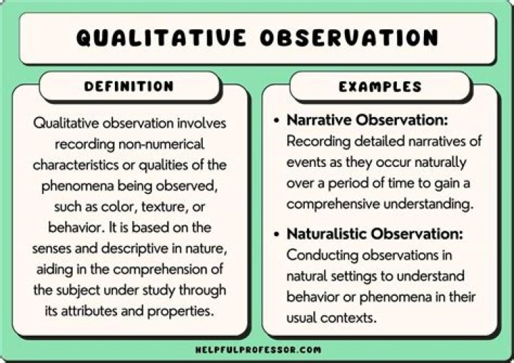 which is an example of making a qualitative observation