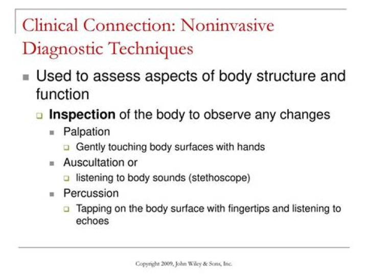 which of the following noninvasive diagnostic techniques is an example of inspection?