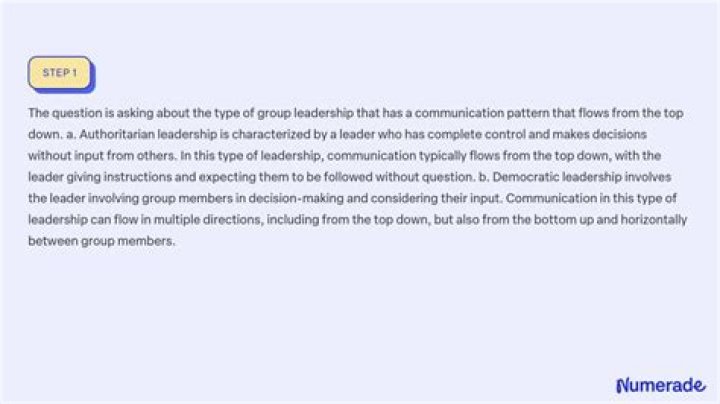 which type of group leadership has a communication pattern that flows from the top down?